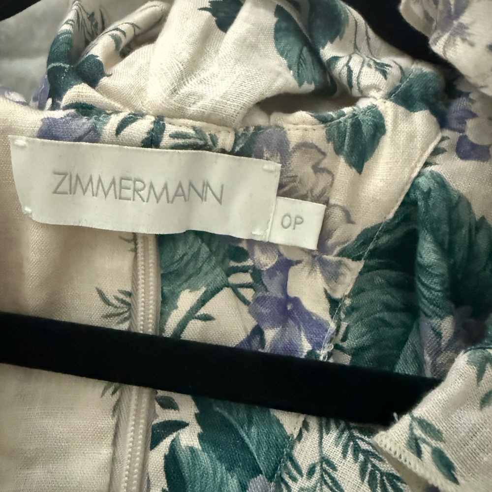 Zimmermann Cream and Purple Floral Backless Dress - Picture 5 of 6